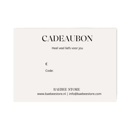 cadeaubon baebee store achterkant