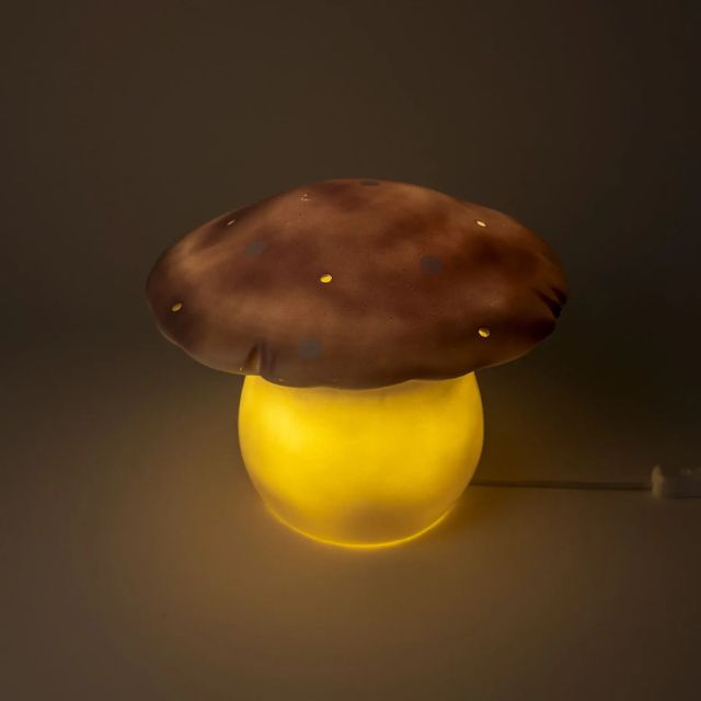 Egmont toys lamp paddenstoel lavandel 26x20 cm aan in het donker