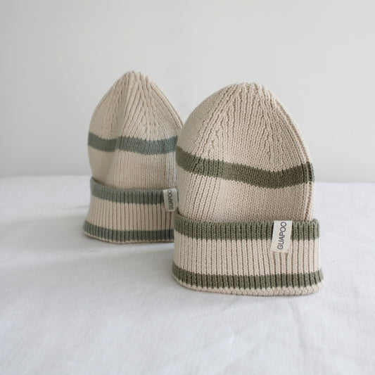 Guapoo beanie streep groen