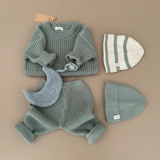 Guapoo beanie streep thyme outfit