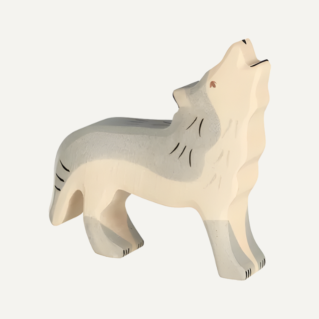 Holztiger wolf huilend