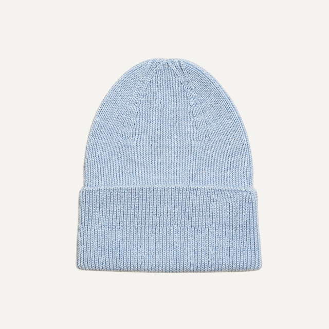 Hvid beanie fonzie newborn sky
