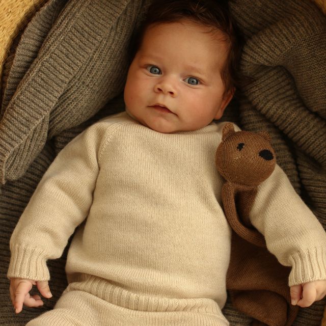 Hvid wollen trui georgette cream newborn