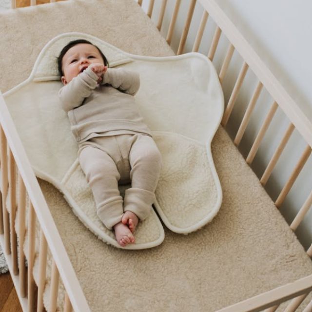 Kico label hoeslaken kinderbed beige merinowol