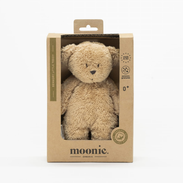Moonie sensory mini bear cappuccino in de doos