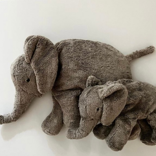 Senger warmte knuffel olifant klein grijs liggend