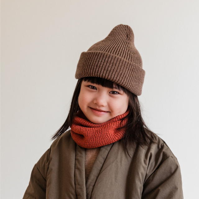 hvid wol mocha bruin kids muts kinderen