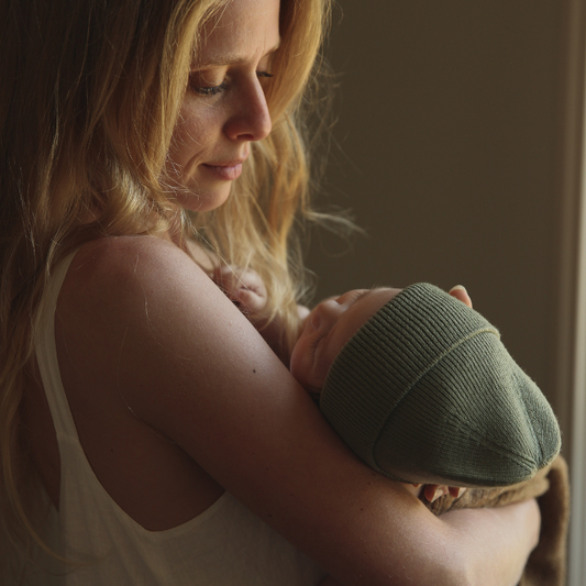 beanie muts fonzie hvid merinowol artichoke groen