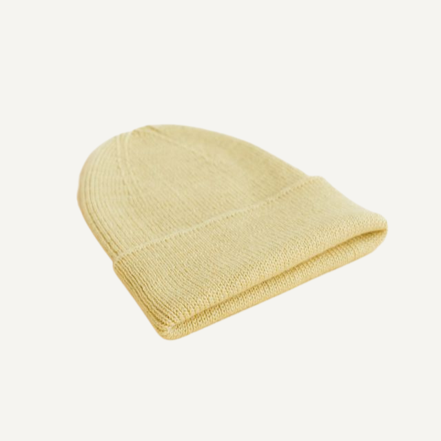 beanie fonzie newborn baby light yellow geel