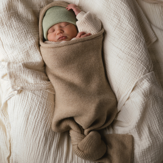 beanie fonzie newborn mint cocoon hvid