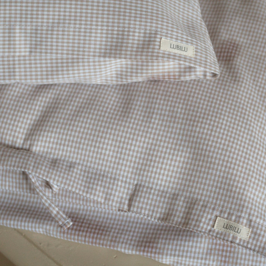lubilu mini check beige bedding junior