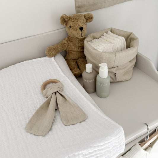 linnen mand in het beige