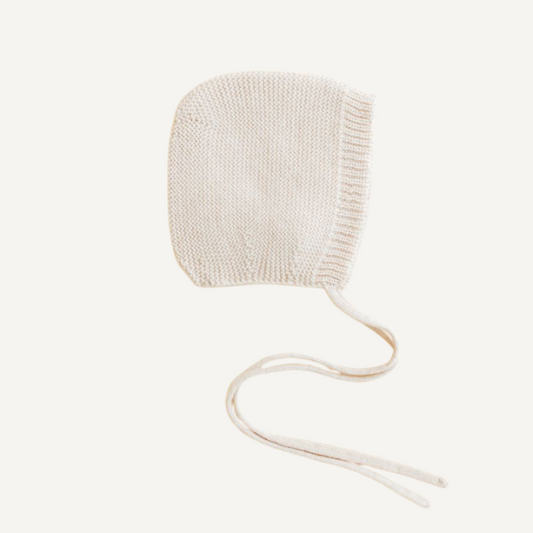 bonnet mutsje baby hvid merinowol cream