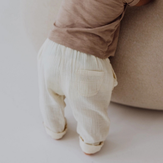 mousseline beige broek baby kids