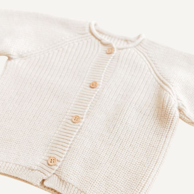 cardigan vest merinowol wol baby newborn cream