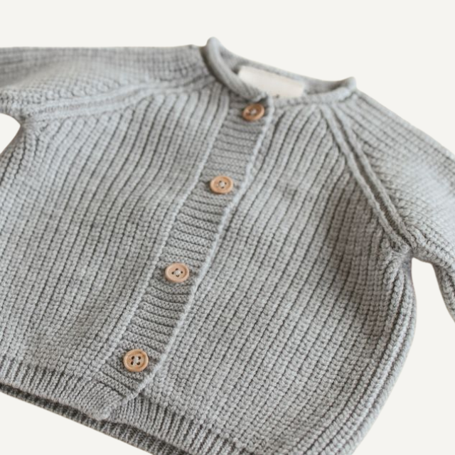 vest cardigan merinowol wol grey melange baby newborn