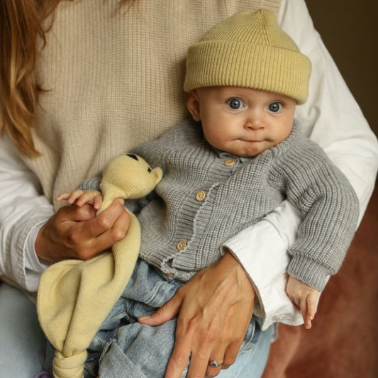 merinowol vest cardigan baby newborn grey melange