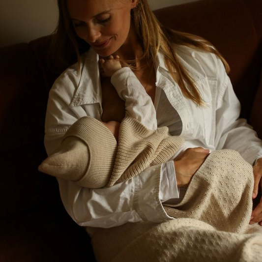 dora deken merinowol hvid beanie vest cream