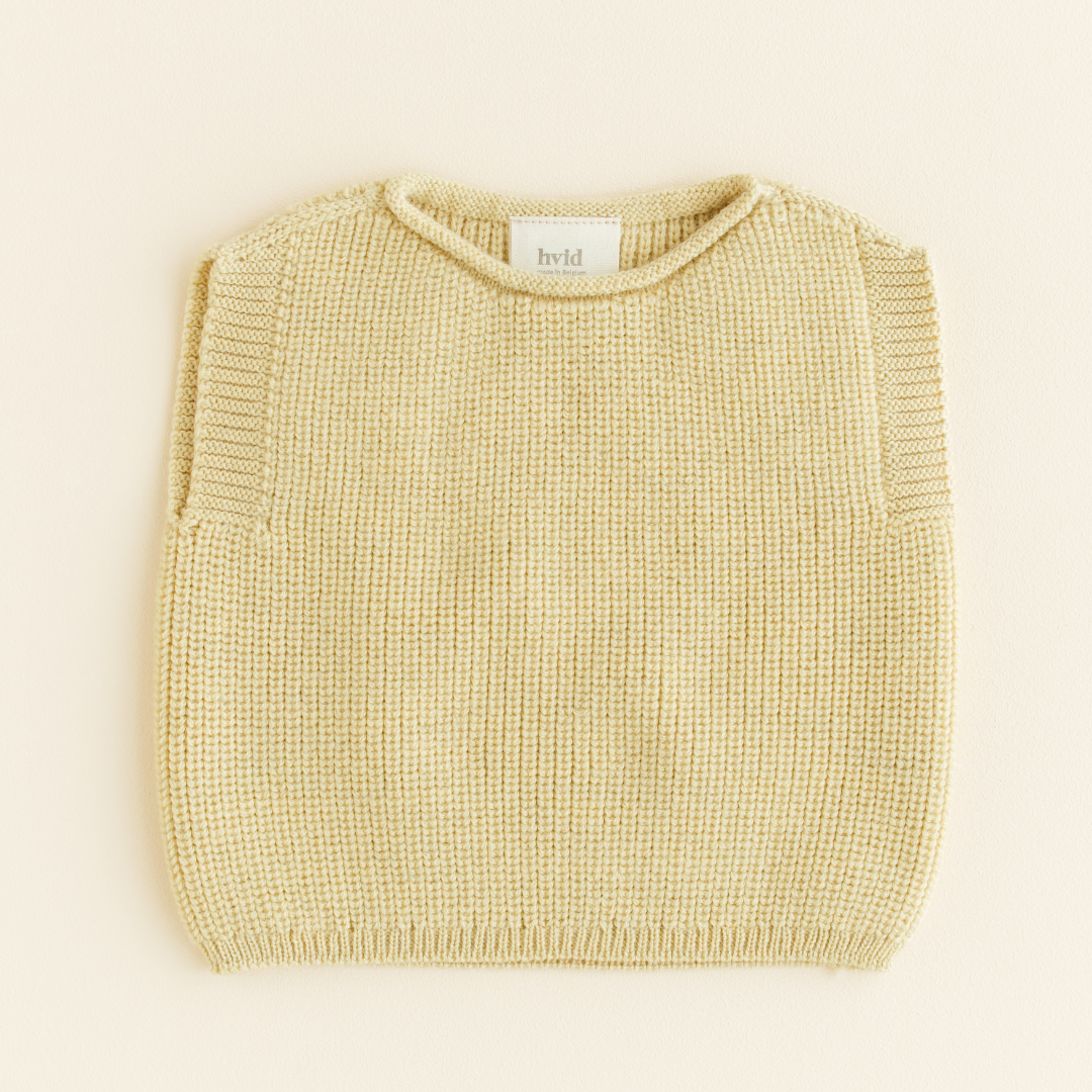 harvey vest spencer wol merinowol light yellow geel wol merinowol