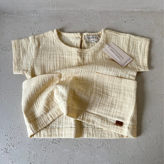 mousseline top geel kids baby