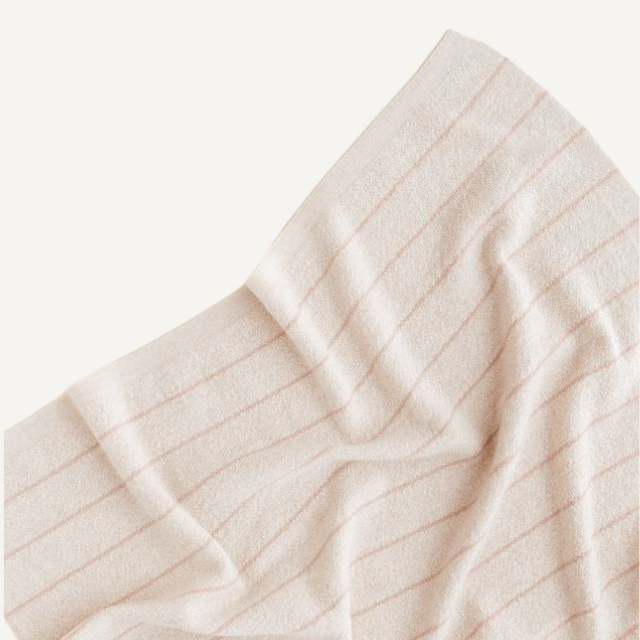 harry deken hvid merinowol wol apricot cream gestreept