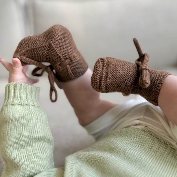 Hvid slippers made of merino wool mocha