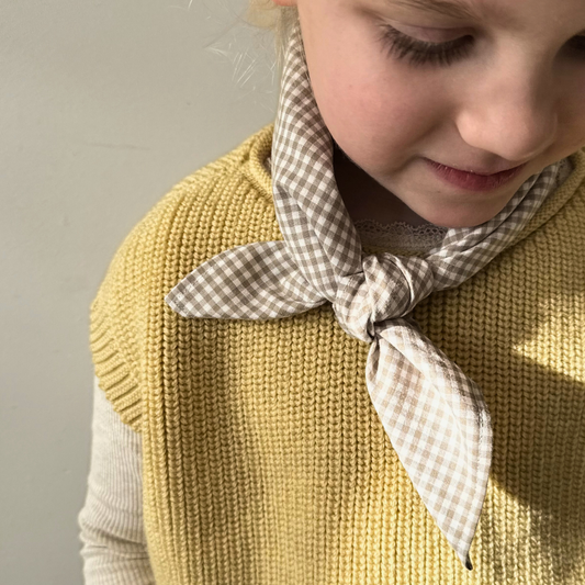 Checked light blue scarf kids