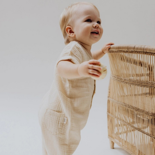 jumpsuit overall baby kinderen beige pebble