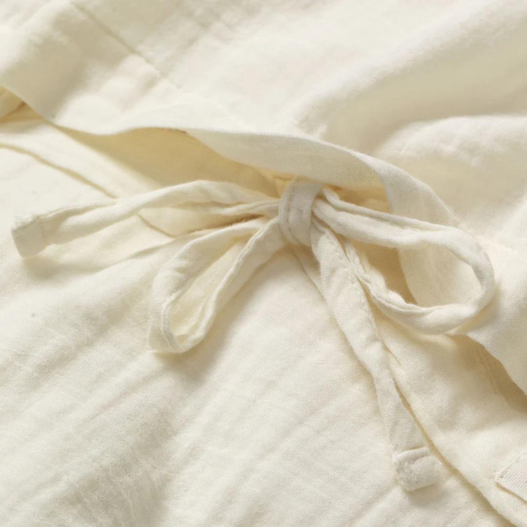 junior bedding muslin cream lubilu