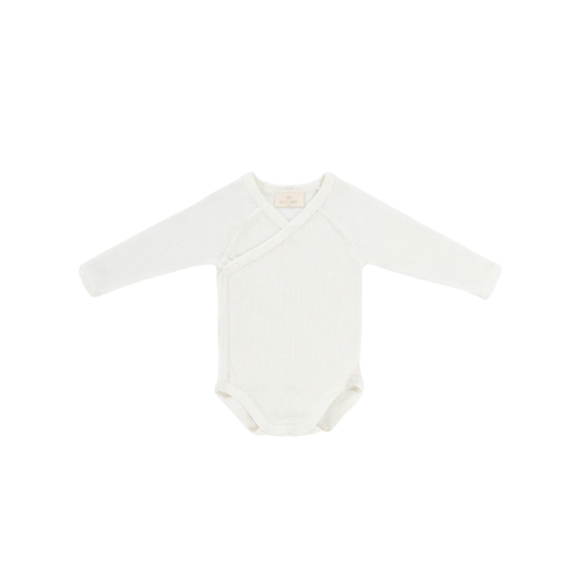 wollen overslagromper baby newborn wit