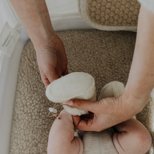 wollen onderlegger ledikant cosleeper kico label