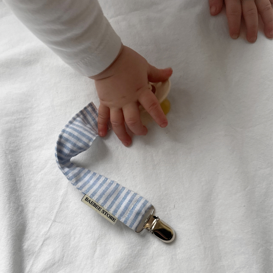 speenkoord linnen licht blauw streep baby kids newborn