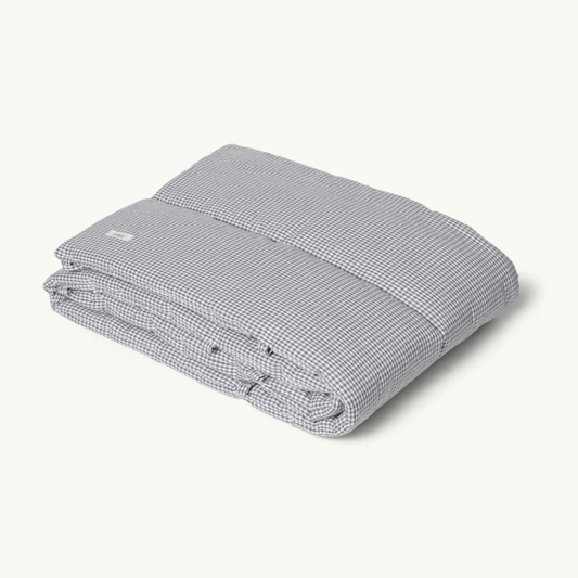 bedbumper geruit grijs mini check lubilu wieg