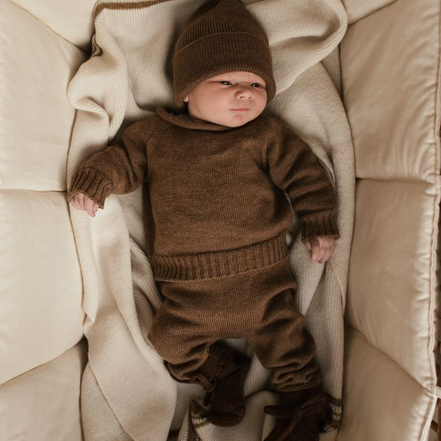 wollen broek baby newborn mocha bruin merinowol hvid