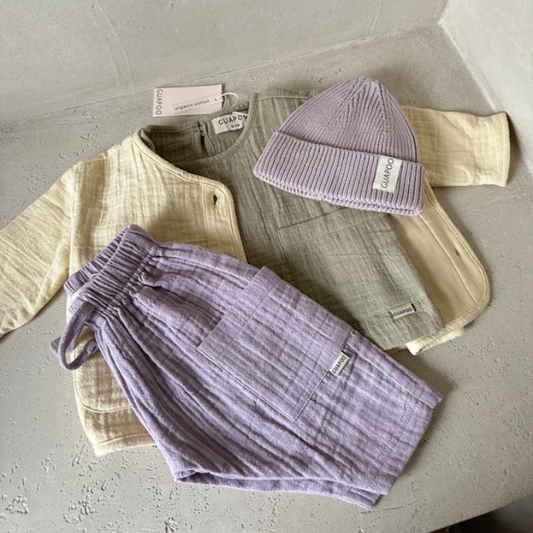 mousseline broek lila guapoo baby kids zomer