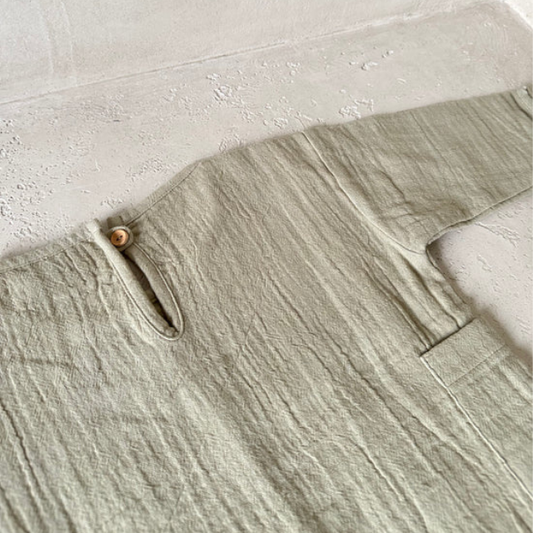 kids shirt mousseline saliegroen groen khaki guapoo