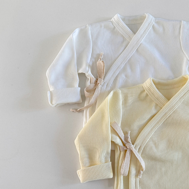 set rib off white wrapped vest