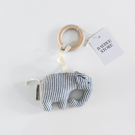 speenkoord linnen blauw wit gestreept bijtring