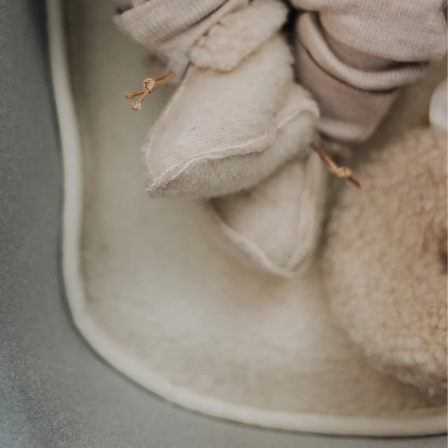 onderlegger reiswieg wol naturel beige newborn kico label