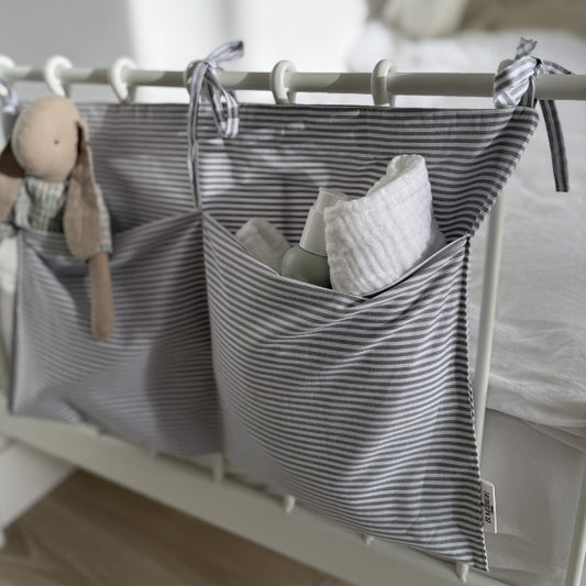 Bed- en boxorganizer streep grijs