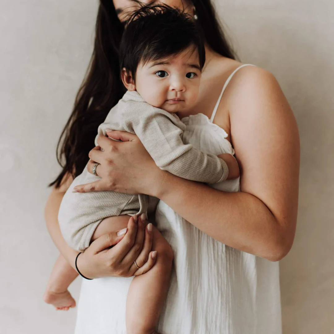 wollen overslag romper kico label beige