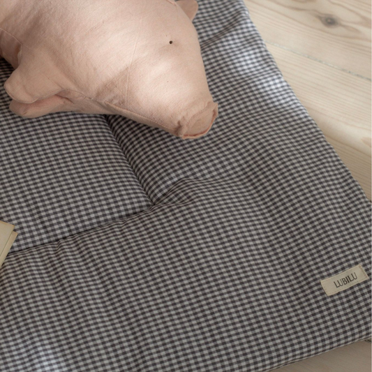 playmat lubilu mini check grijs speelkleed geruit