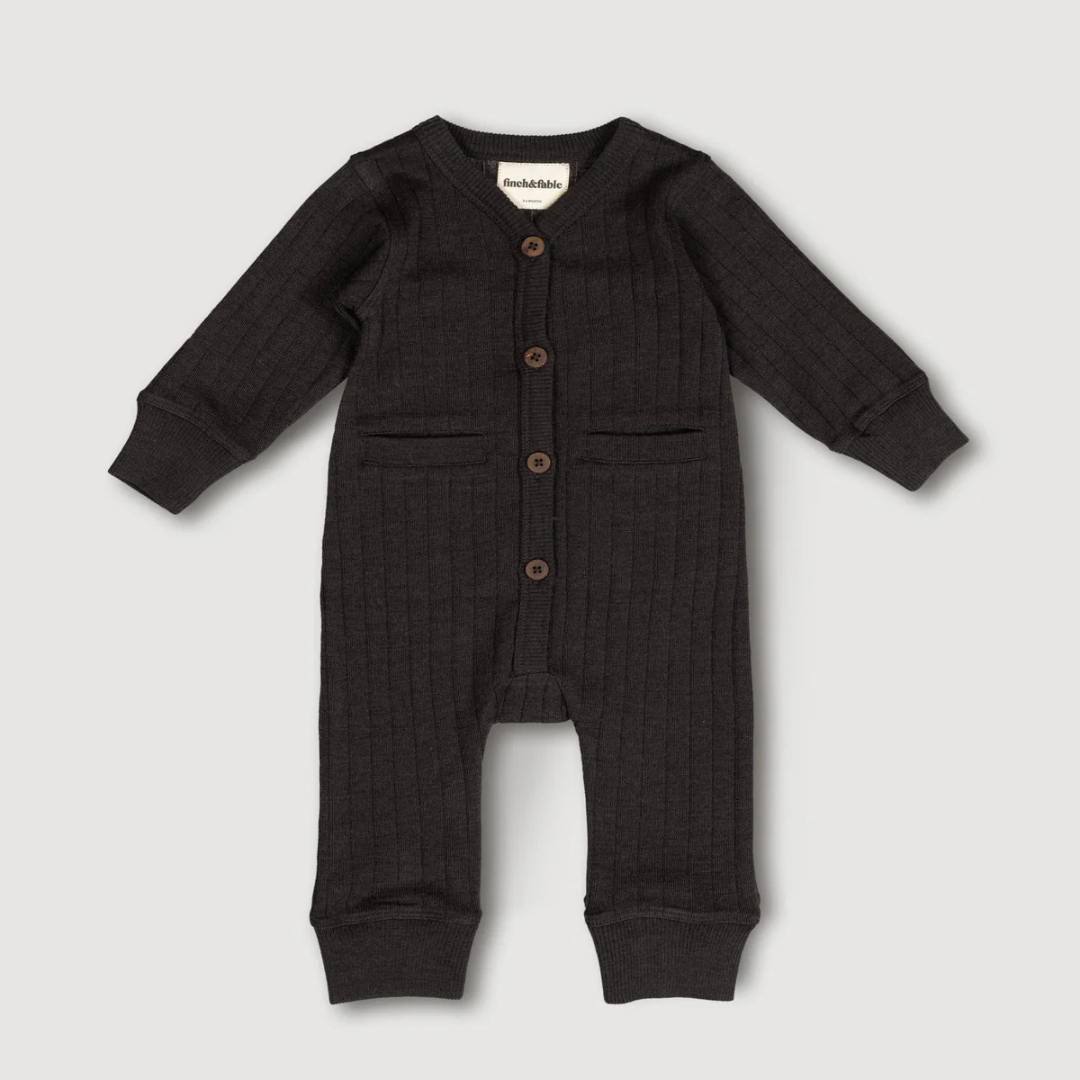 playsuit wol merinowol finch fable baby newborn