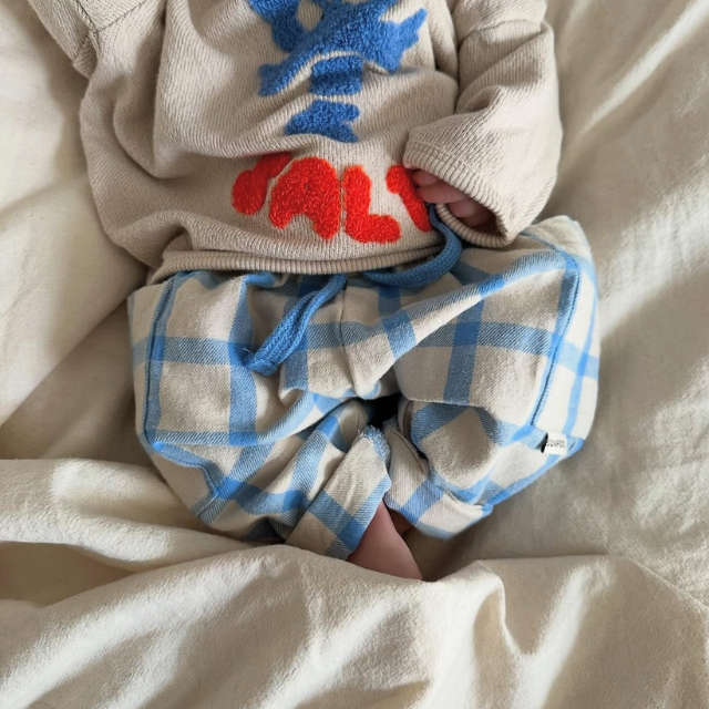 guapoo geruite blauw wit romeo broek kids baby