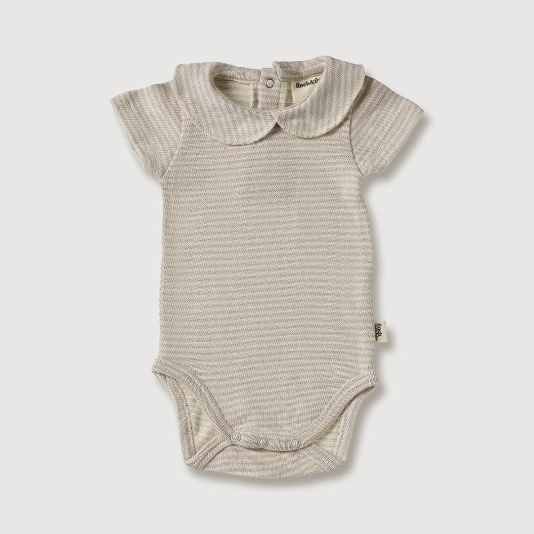 romper onesie gestreept wol oat
