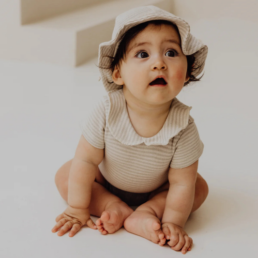 romper wol finch fable gestreept oat met kraagje