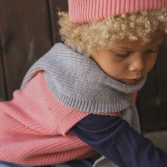 sjaal gustave hvid merinowol grijs kids