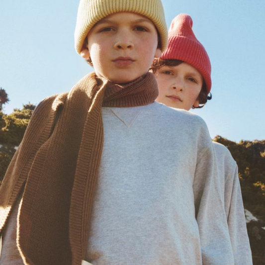 hvid sjaal gustave wol bruin mocha