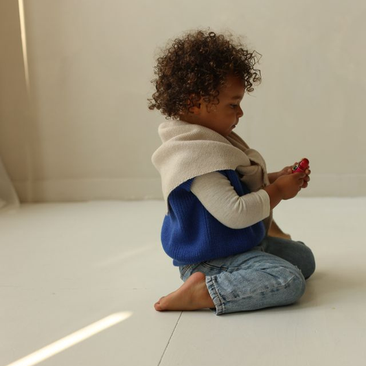 josephina sjaal hvid wol cream spencer cobalt blauw