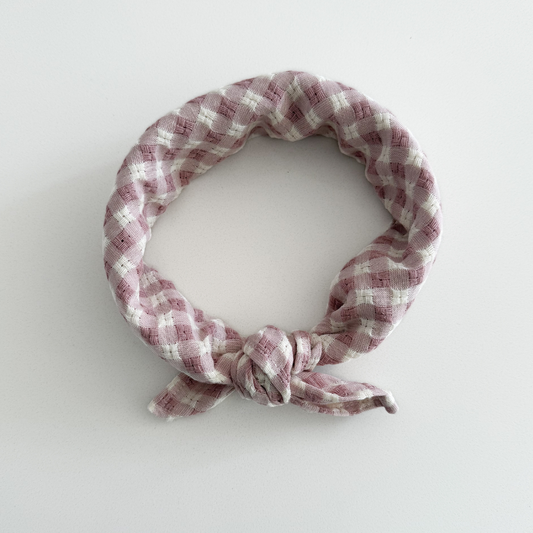 roze geruite sjaal kids baby haaraccessoires